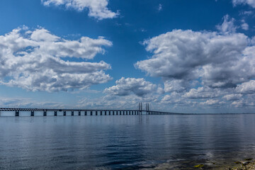 Fototapeta na wymiar øresund bridge, bridge between sweden and Denmark