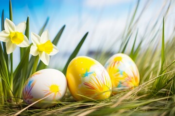 Fototapeta premium Expensive easter eggs Generative AI
