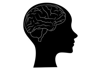 Obraz premium Icono de inteligencia humana en blanco y negro
