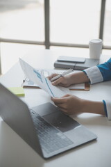 Business Documents, Auditor businesswoman checking searching document legal prepare paperwork or report for analysis TAX time,accountant Documents data contract partner deal in workplace office