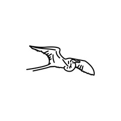 Frigatebird black line icon.