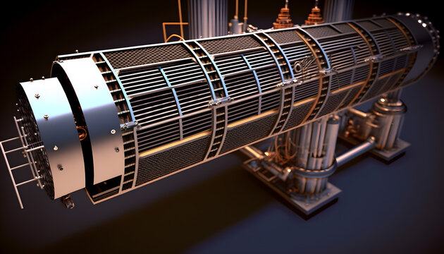 Nuclear reactor, Fragment fuel uranium rod element. Generation AI.