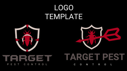 Pest Control Logo Design with Insect  frame with a cockroach in the center. pest control with modern line flat lineart style