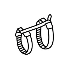 Dog leash vest black line icon.