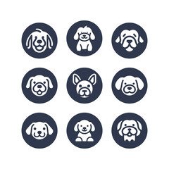 Dog silhouette vector cartoon logo set	