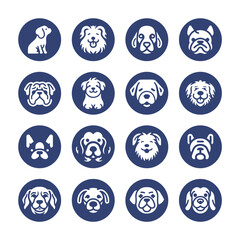 Dog silhouette vector cartoon logo set	