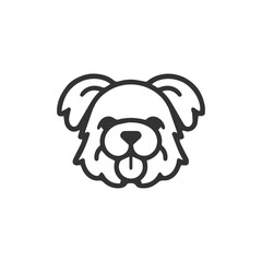 Cartoon Dog face vector line icon