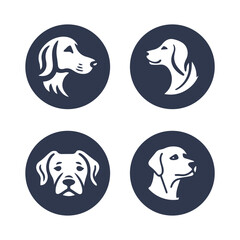 Dog hand drawn silhouette vector icon set