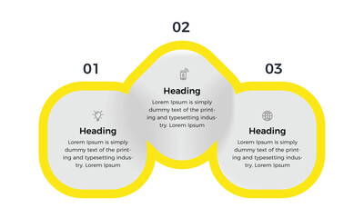 Business data visualization. Presentation business infographic template with 3 options or steps. Can be used for process, presentations, layout, banner, info graph