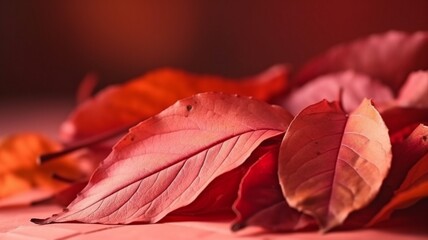 red autumn leaves Generative AI