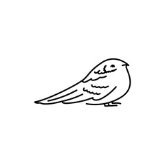 Goatsucker bird bird black line icon.