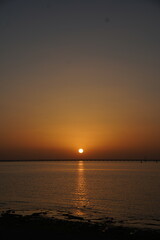 Sunset over the Shuwaikh Beach, Persian Gulf, Kuwait, Middle East