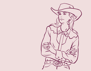 woman in pink vector for card illustration decoration