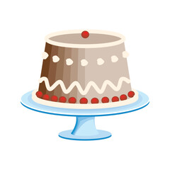 Vector birthday cake. sweet chocolate cake
