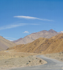 Fototapeta na wymiar peaceful wid life in himalaya mountain area, view from ladakh, india