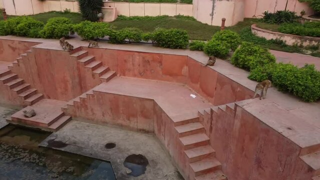 brahma kunda lake, sacred place on govardhan hill in india, place of pilgrimage, shrine of believers