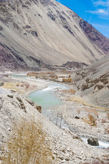 peaceful wid life in himalaya mountain area, view from ladakh, india