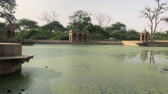 surabhi kunda lake, sacred place on govardhan hill in india, place of pilgrimage, shrine of believers