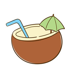 Summer holiday activity symbols set_Coconut