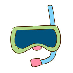 Summer holiday activity symbols set_Diving goggles