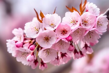 Beautiful pink flowers Generative AI