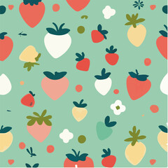 cute simple strawberry pattern, cartoon, minimal, decorate blankets, carpets, for kids, theme print design
