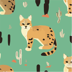 cute simple bobcat pattern, cartoon, minimal, decorate blankets, carpets, for kids, theme print design
