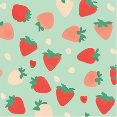 cute simple strawberry pattern, cartoon, minimal, decorate blankets, carpets, for kids, theme print design
