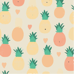 cute simple pineapple pattern, cartoon, minimal, decorate blankets, carpets, for kids, theme print design
