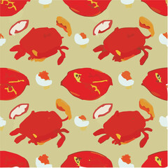 cute simple chilli crab pattern, cartoon, minimal, decorate blankets, carpets, for kids, theme print design
