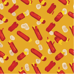 cute simple currywurst pattern, cartoon, minimal, decorate blankets, carpets, for kids, theme print design

