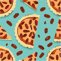 cute simple pecan pie pattern, cartoon, minimal, decorate blankets, carpets, for kids, theme print design
