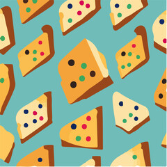 cute simple madeira cake pattern, cartoon, minimal, decorate blankets, carpets, for kids, theme print design
