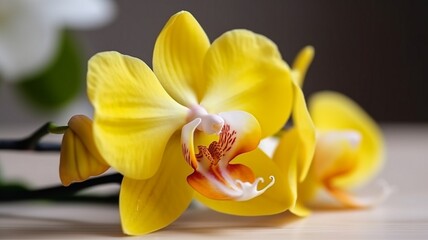 Beautiful yellow tulip flower Generative AI
