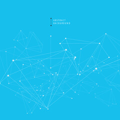 Atom geometric structure. Abstract polygonal with connecting dots and lines. Global connect element. Data concept vector
