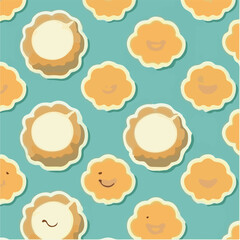 cute simple mooncake pattern, cartoon, minimal, decorate blankets, carpets, for kids, theme print design
