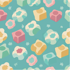 Fototapeta premium cute simple turkish delight pattern, cartoon, minimal, decorate blankets, carpets, for kids, theme print design 