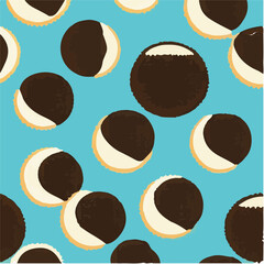 cute simple oreo cake pattern, cartoon, minimal, decorate blankets, carpets, for kids, theme print design
