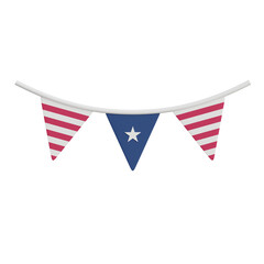 3d Independence day flag ornament icon