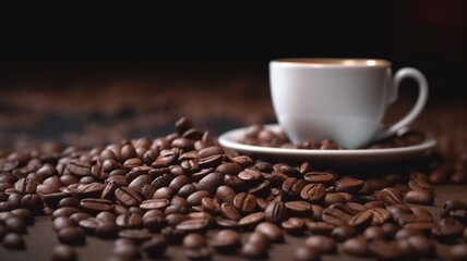 Fototapeta premium Delicious cup of coffee isolated Generative AI