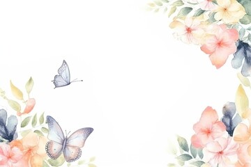 Color Pastel butterfly and flowers Wedding decorative Perfect design