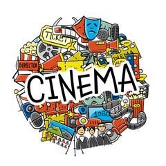 Cinema art movie watching. Abstract background for your design