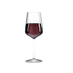 Glass of red wine isolated on white background.