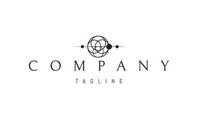 Obraz premium Vector logo on which an abstract image of a pattern in the form of a dream catcher in space.