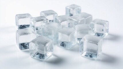 ice cubes isolated on white background Generative AI