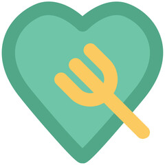 Obraz premium Pair of hearts bold line icon