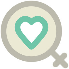 Female in love bold vector icon