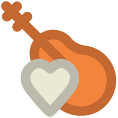 Love heart bold line icon design 