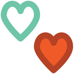 Love heart bold line icon design 