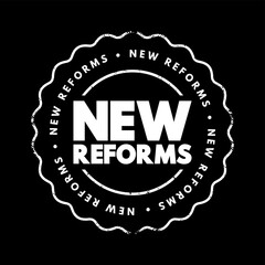 New Reforms text stamp, concept background
